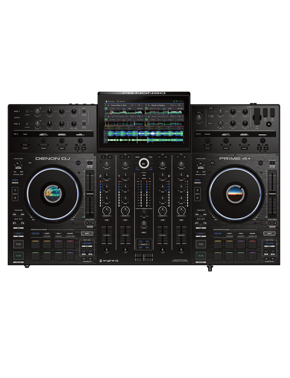 DENON PRIME 4+ Contrôleur DJ autonome 4 platines | DISTRISCENES