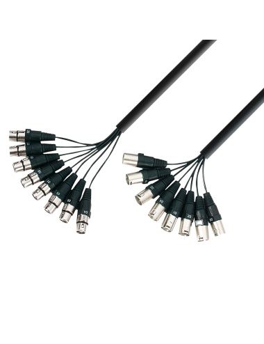 Multipair cable 8 x XLR male to 8 x female 3 m